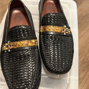 Luxury Black and Gold Men's Loafers